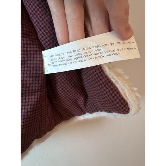 Zara Outerwear Collection Vest Ivory Faux Fur Tie Front Check Lining 3/4 yrs - Picture 7 of 10